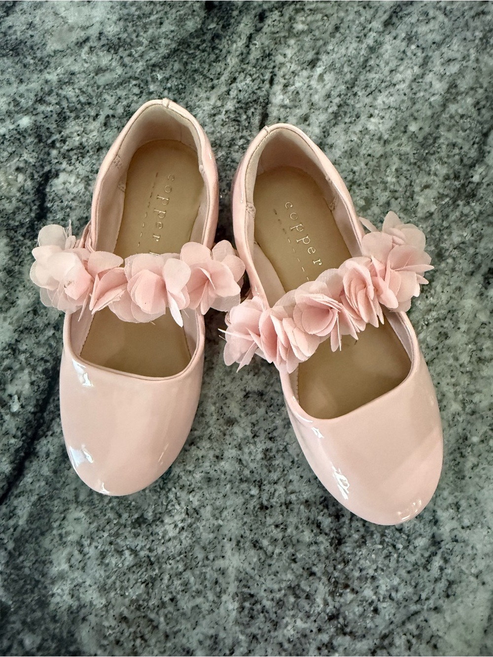 Copper Key Pink Patent Mary Jane Floral Shoes NEW!